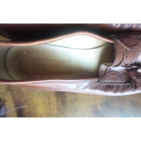 Johnston & Murphy Mens Tassel Loafer Brown Slip On Dress Shoe Size 7.5 M Leather - Picture 15 of 15